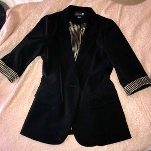 Forever 21 Black Fitted Blazer Small 3/4 Sleeve